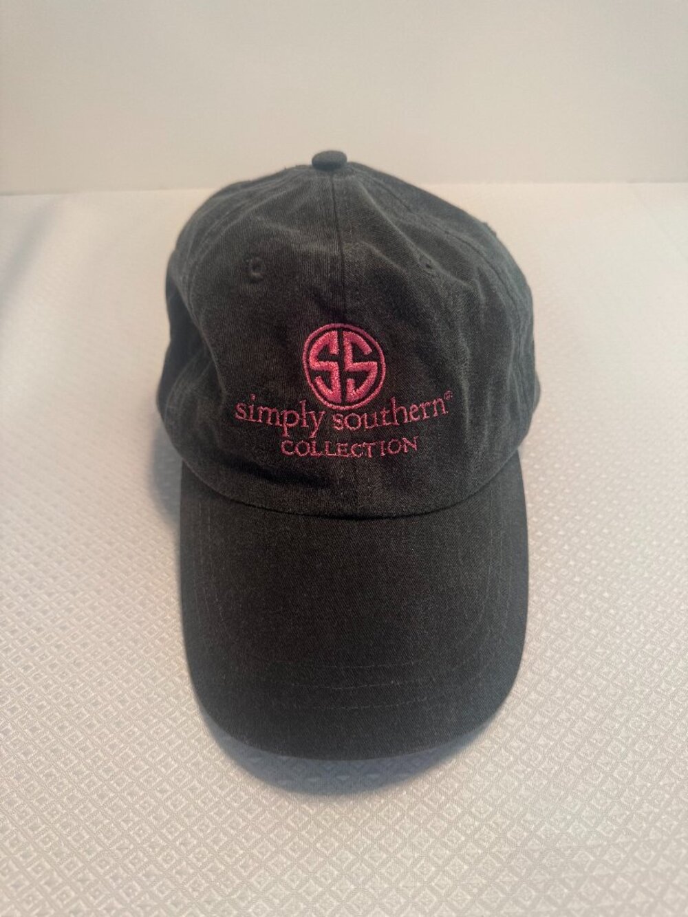 Simply Southern Grey Hat with Pink Embroidery